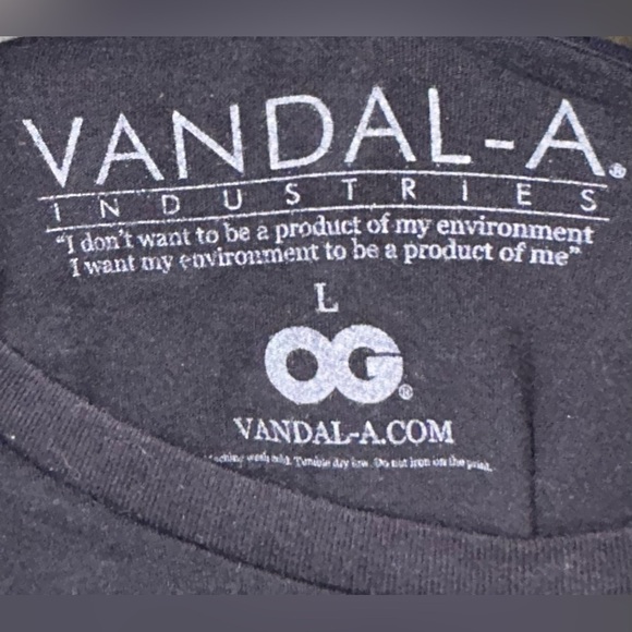 Vandal-A Kurt Cobain Red Rose Black T Shirt Men’s Size Large Streetwear Rare - Picture 6 of 7